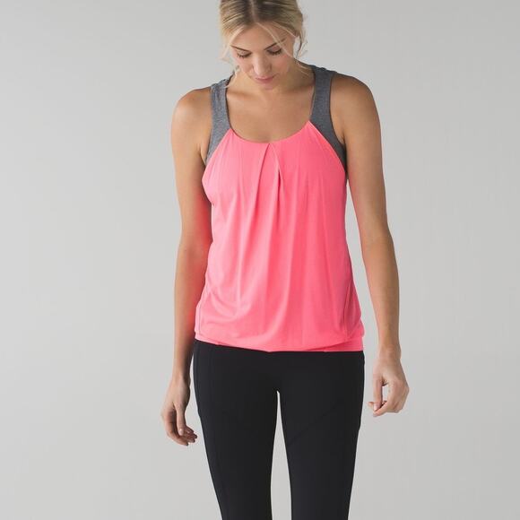 Lululemon Nouveau Limits Tank Flash Light Womens 6 Pink Strappy Athleisure Gym - Picture 2 of 7
